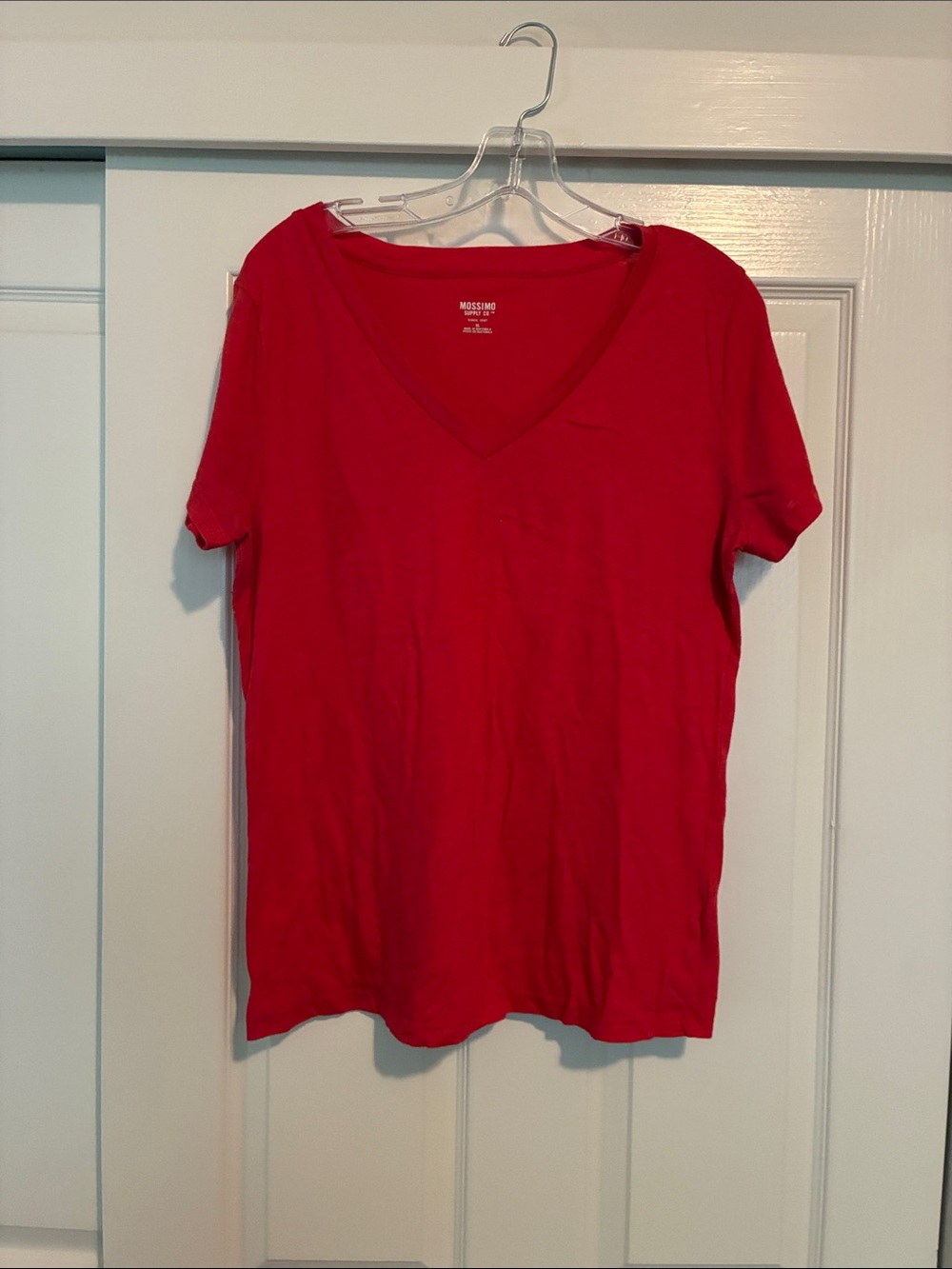 Mossimo Supply Co. Red V-Neck Short Sleeve Tee